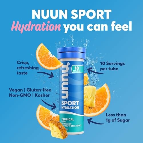 Nuun Sport Hydration tablets with orange and pineapple slices.